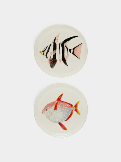 Casa Adam Fish hand-painted porcelain dinner plates (set of 2) at Collagerie