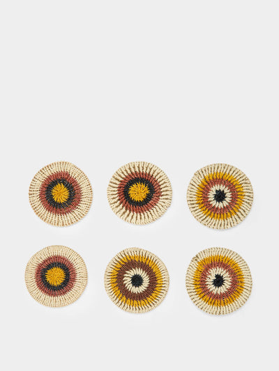 CasaLatina Amazonia handwoven iraca palm coasters (set of 6) at Collagerie