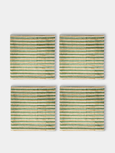 Chamois Block-printed cotton napkins (set of 4) at Collagerie