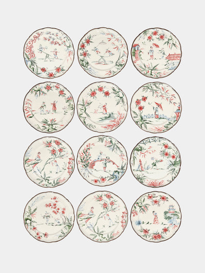 Laboratorio Paravicini Chinoiserie ceramic dinner plates (set of 12) at Collagerie