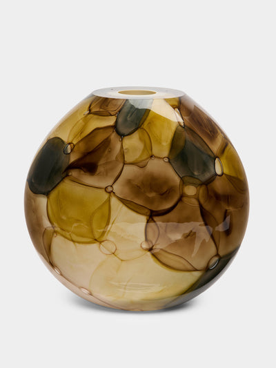 David Valner Aquarelle hand-blown glass round vase at Collagerie