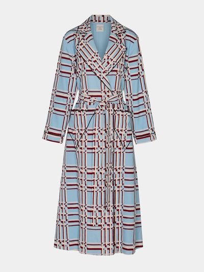 Emilia Wickstead Georgette painted-grid robe at Collagerie