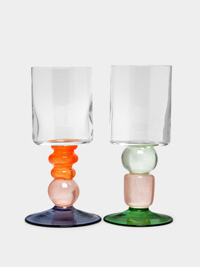 Gather Miami hand-blown wine glasses (set of 2) at Collagerie
