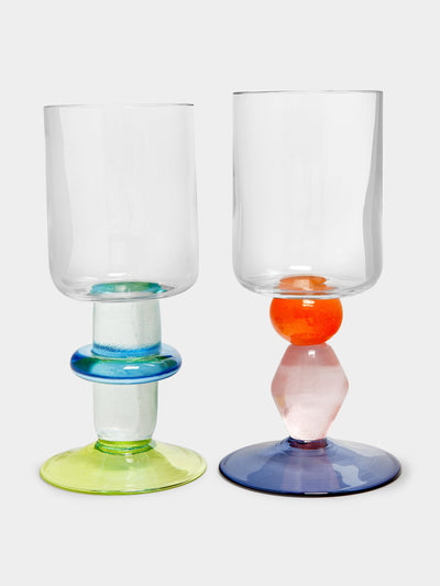 Gather Miami hand-blown wine glasses (set of 2) at Collagerie