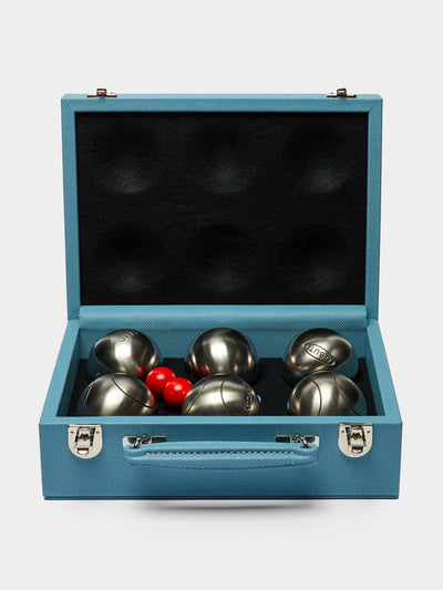 Geoffrey Parker Leather outdoor boules set at Collagerie