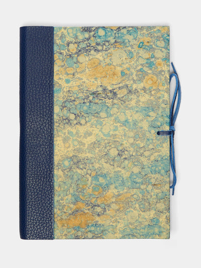 Giannini Firenze Hand marbled leather bound notebook at Collagerie