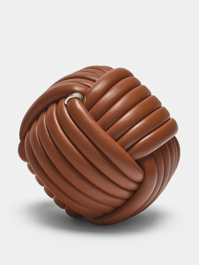 Giobagnara Nodo leather doorstop at Collagerie