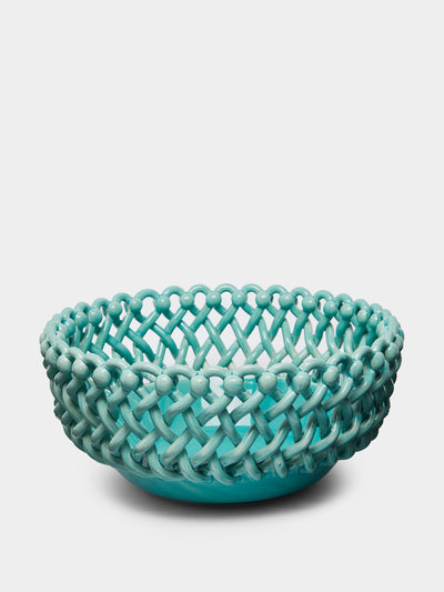 Maison Pichon Uzès Blue braided serving bowl at Collagerie