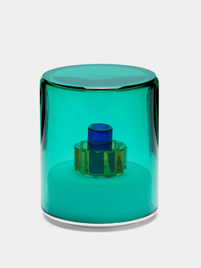 Green Wolf Lighting Verde II hand-blown Murano glass portable table light at Collagerie