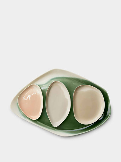 Pottery & Poetry Hand-glazed porcelain long serving tray at Collagerie