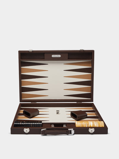 Hector Saxe Leather competition backgammon set at Collagerie