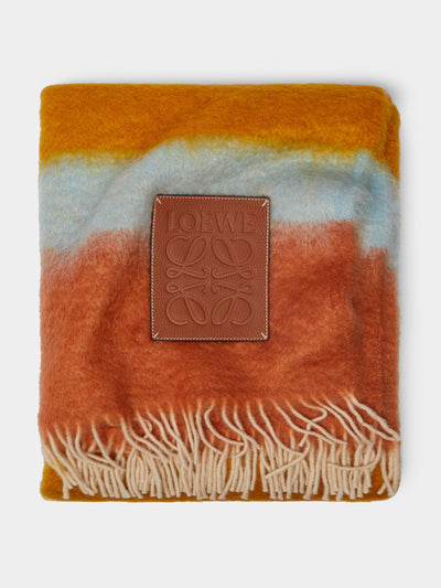 loewe home Mohair striped blanket at Collagerie