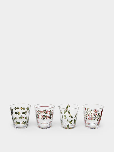 Los Vasos De Agua Clara Zermatt hand-painted tumblers (set of 4) at Collagerie