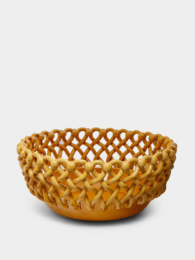 Maison Pichon Uzès Yellow braided serving bowl at Collagerie