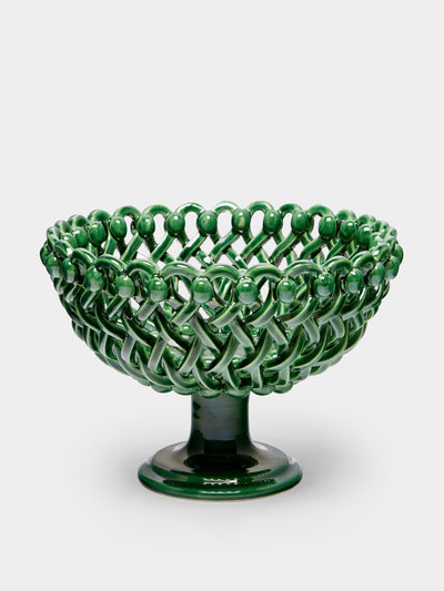 Maison Pichon Uzès Hand-glazed ceramic braided raised bowl at Collagerie