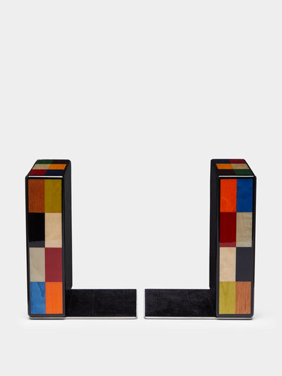 Morici Venezia rialto wood inlay bookends at Collagerie