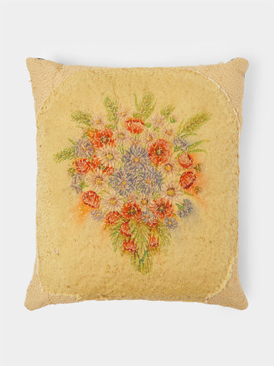 Abask Woollen needlepoint floral cushion at Collagerie