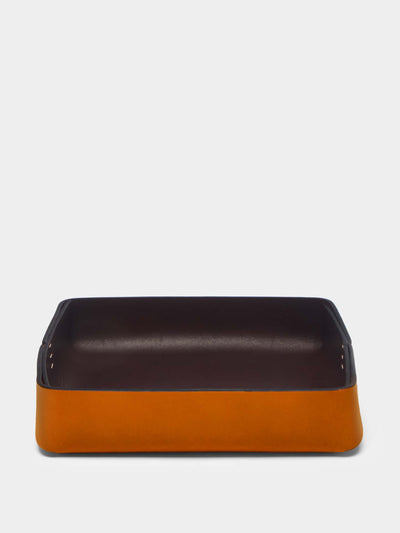 Oscar Maschera Dario leather desk tidy at Collagerie