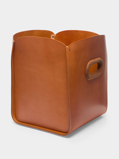 Otis Ingrams Ample leather large storage basket at Collagerie