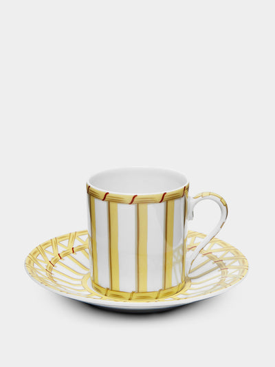 Pinto Vannerie cottage porcelain coffee cup and saucer at Collagerie