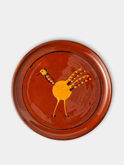 Poterie de Cliousclat Chicken hand-glazed slipware dinner plates (set of 4) at Collagerie