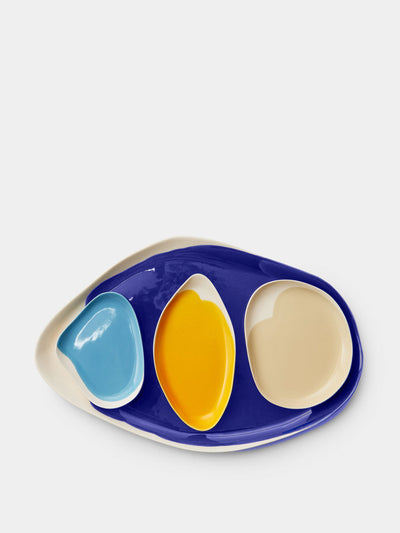 Pottery & Poetry Hand-glazed porcelain long serving tray at Collagerie