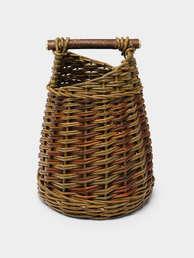 Rachel Bower Handwoven willow asymmetric utensils basket at Collagerie