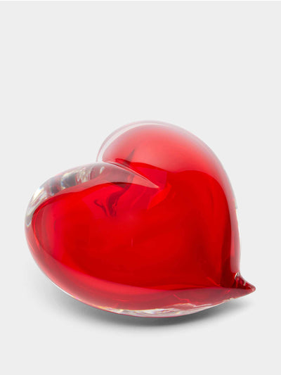 Giberto Murano glass heart paperweight at Collagerie