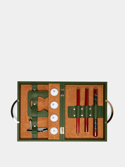 Renzo Romagnoli Leather Travel Golf Set at Collagerie