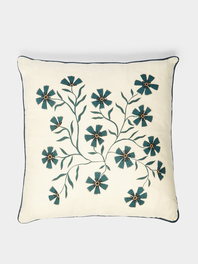 Rosemary Milner Printed floral cotton cushion at Collagerie