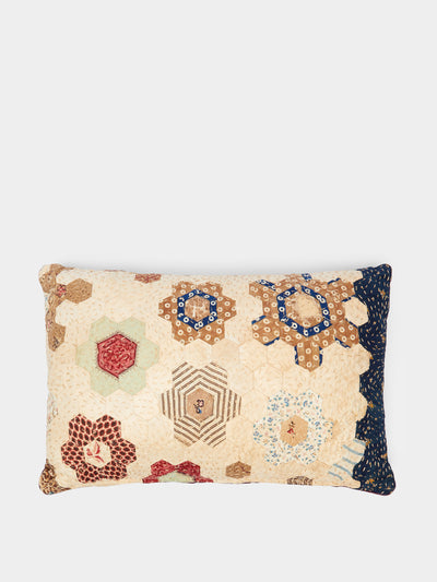 By Walid Victorian patchwork silk cushion at Collagerie