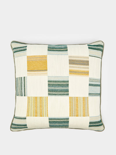 Sister by Studio Ashby Patch cotton bed cushion at Collagerie