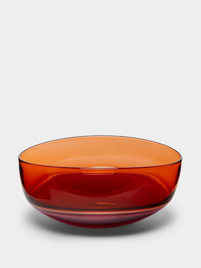 Stewart Hearn Orange oval glass bowl at Collagerie