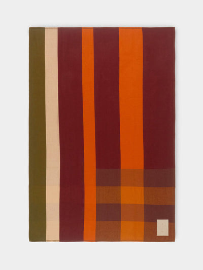 Studio Shamshiri x ABASK Handwoven cashmere striped large blanket at Collagerie