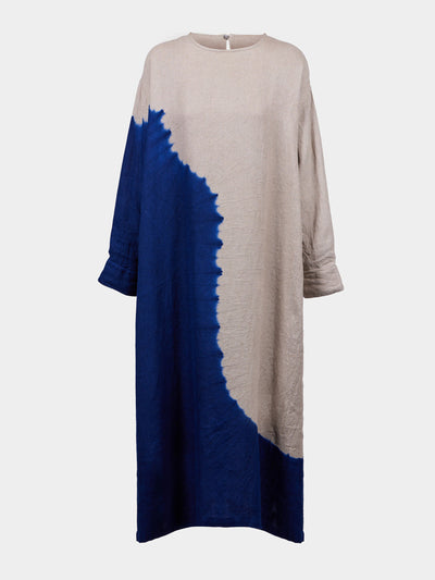 Suzusan Shibori linen wide dress at Collagerie