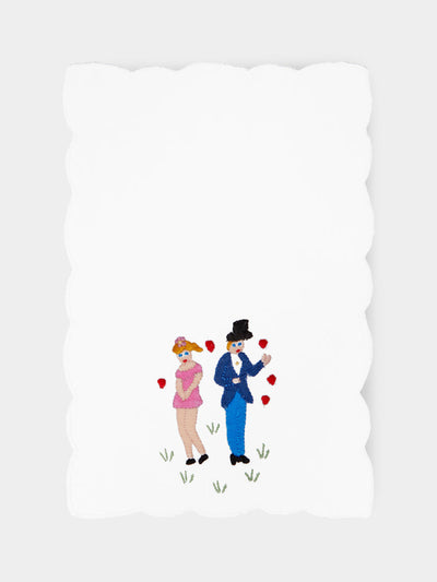 Taf Firenze Lovers hand-embroidered cocktail napkins (set of 6) at Collagerie