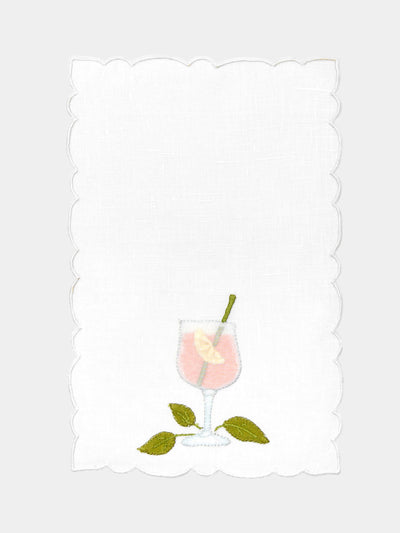 Taf Firenze Cocktail-embroidered linen napkins (set of 6) at Collagerie