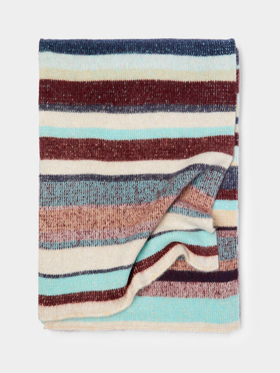 The Elder Statesman Striped cashmere blanket at Collagerie