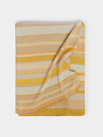 The Elder Statesman Hand-dyed cashmere striped blanket at Collagerie