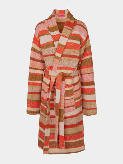 The Elder Statesman Stripe super soft cashmere robe at Collagerie