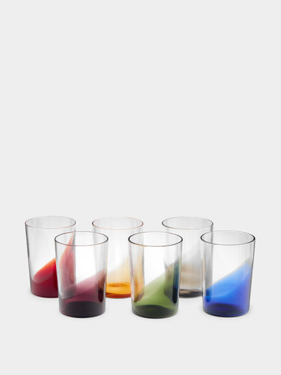 Venini Gio Ponti Pezzente hand-blown Murano glass tumblers (set of 6) at Collagerie