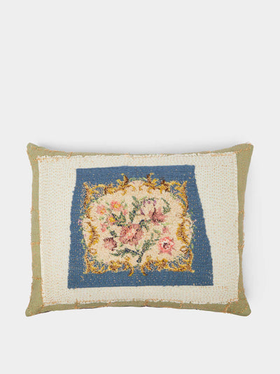 Abask Floral needlepoint cushion at Collagerie