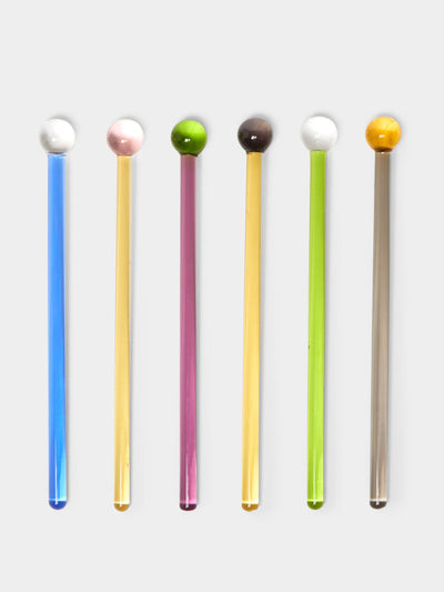 Yali Glass Classic hand-blown murano glass cocktail stirrers (set of 6) at Collagerie