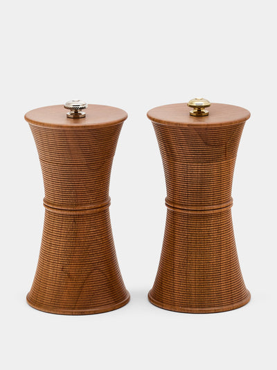 Yamani Woodworks Hand-turned wood salt and pepper mills (set of 2) at Collagerie