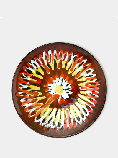 Antique and Vintage Mid-century german fat lava ceramic decorative plate at Collagerie