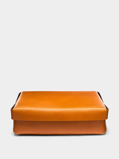 Oscar Maschera Leather large rectangular box with lid at Collagerie