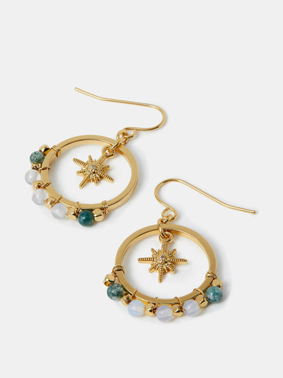 Accessorize 14kt gold-plated star charm hoop earrings at Collagerie
