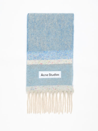 Acne Studios Fringed scarf with logo at Collagerie