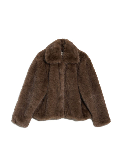 Albaray Brown faux fur jacket at Collagerie