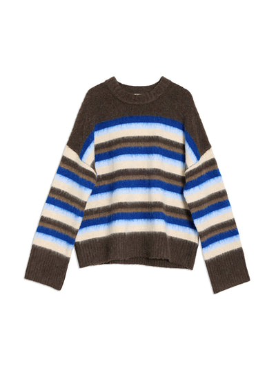 Albaray Chocolate & blue stripe jumper at Collagerie